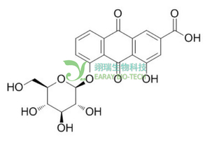 大黄酸-5-O-β-D-葡萄糖苷 98% CAS 34298-86-7 中药标准品 对照品